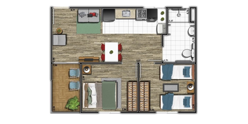 Planta PNE - 48m²