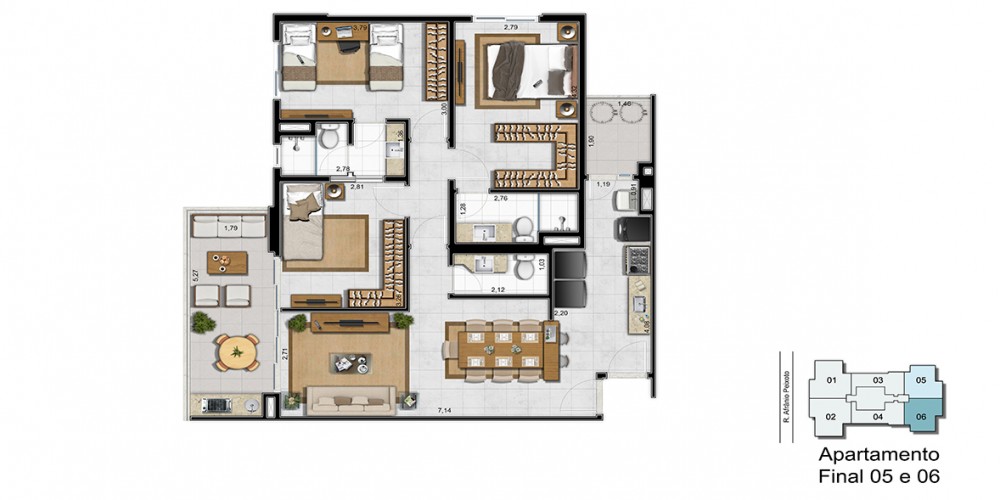 Apartamento 100m² - 3 Quartos